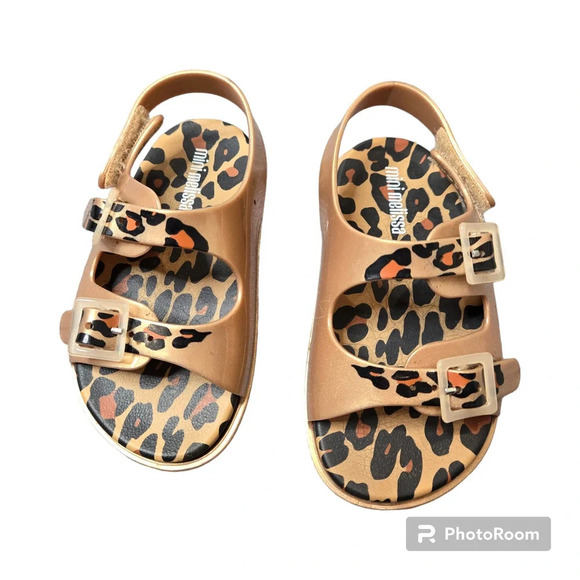 Mini Melissa Leopard Wide Sandal - Picture 1 of 5